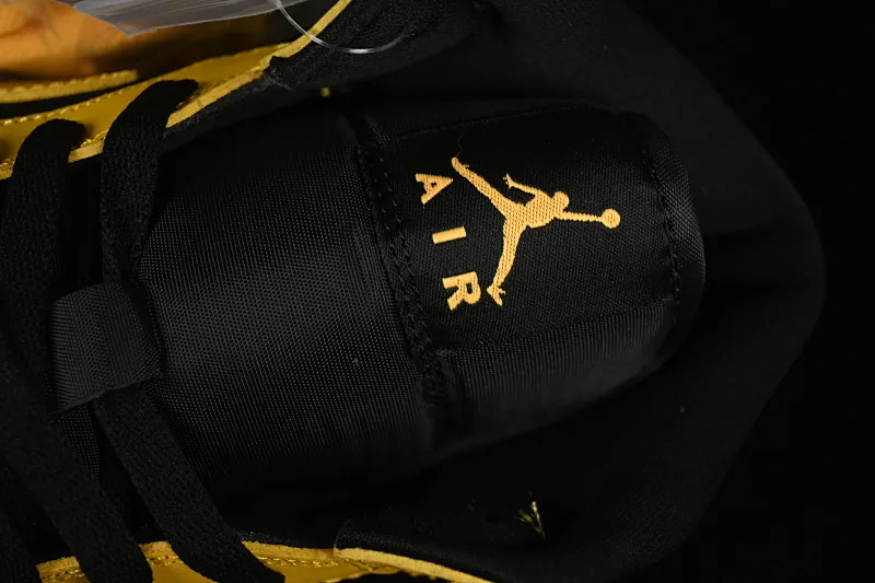 All categories Air Jordan Jordan series basketball shoes Air Jordan 1 Mid Air Jordan 1 Mid AJ1 Joe 1 black and yellow mid-top cultural and casual sneakers HJ6654-071